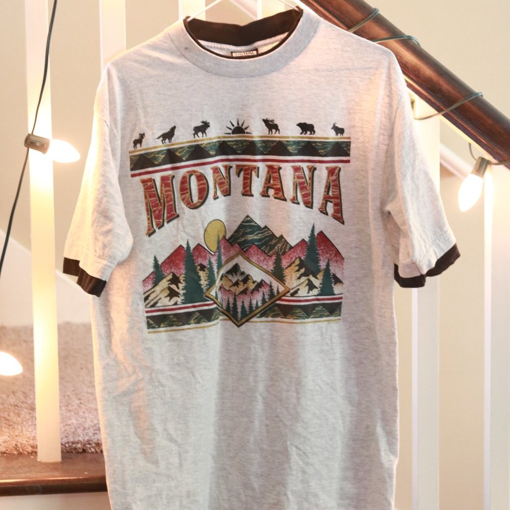 Vintage Montana Tee w/ False Second Collar/Sleeve